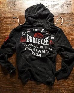 SPORT AND ICON Bruce Lee Oakland 1964 Black FZ Hoody 21 SPORT AND ICON Bruce Lee Oakland 1964 Black FZ Hoody