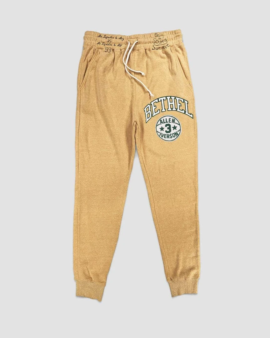 Allen Iverson AI Bubba Chuck Gold Sweatpants SPORT AND ICON 12 Allen Iverson AI Bubba Chuck Gold Sweatpants SPORT AND ICON