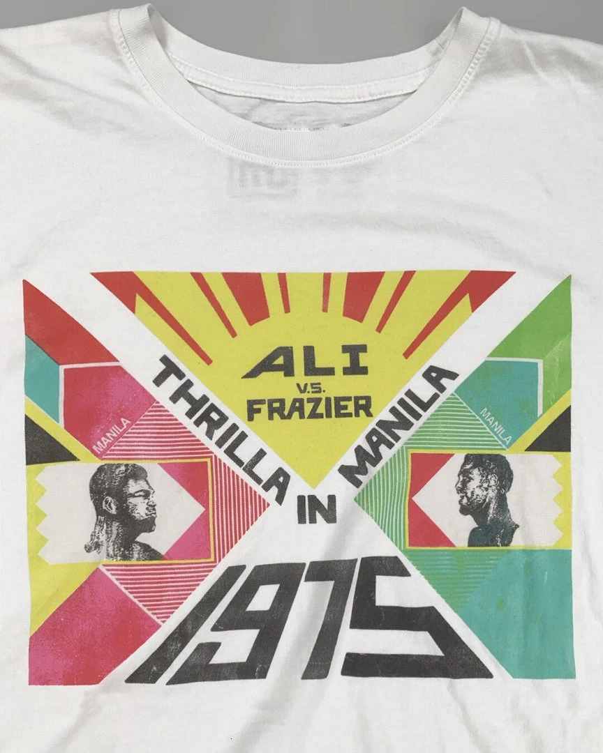 Muhammad Ali / Joe Frazier Ali Vs Frazier 1975 Vintage White Tee SPORT AND ICON 6 Muhammad Ali / Joe Frazier Ali Vs Frazier 1975 Vintage White Tee SPORT AND ICON