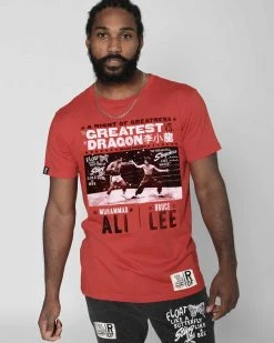 Muhammad Ali / Bruce Lee SPORT AND ICON Ali Vs Lee - Night Of Greatness Red Tee