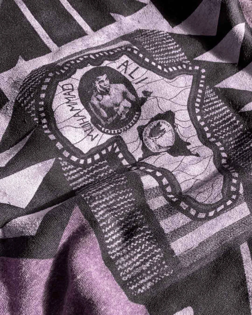 Muhammad Ali Ali Zaire 1974 Purple Pullover Hoody SPORT AND ICON 10 Muhammad Ali Ali Zaire 1974 Purple Pullover Hoody SPORT AND ICON