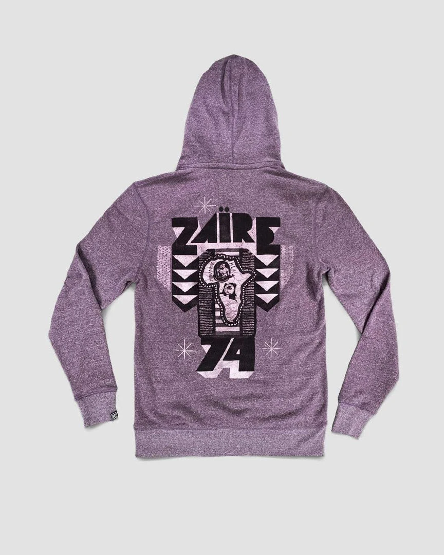 Muhammad Ali Ali Zaire 1974 Purple Pullover Hoody SPORT AND ICON 18 Muhammad Ali Ali Zaire 1974 Purple Pullover Hoody SPORT AND ICON