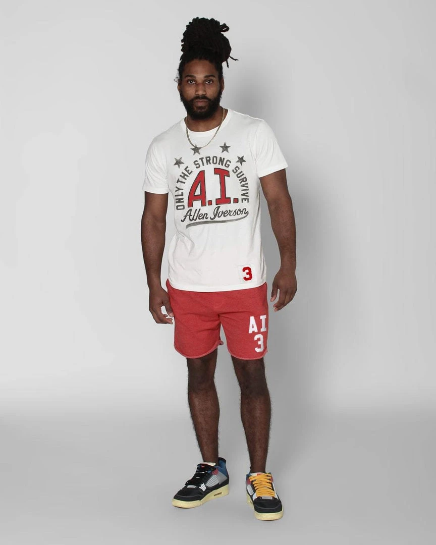 Allen Iverson #3 Red Shorts SPORT AND ICON 4 Allen Iverson #3 Red Shorts SPORT AND ICON