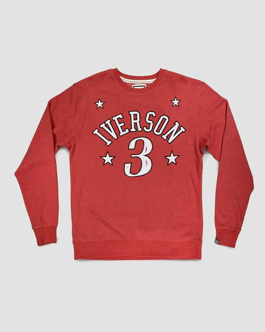 Allen Iverson #3 Red Sweatshirt SPORT AND ICON 11 Allen Iverson #3 Red Sweatshirt SPORT AND ICON