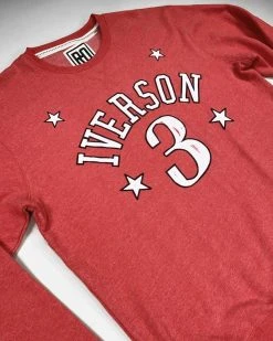 Allen Iverson #3 Red Sweatshirt SPORT AND ICON 19 Allen Iverson #3 Red Sweatshirt SPORT AND ICON