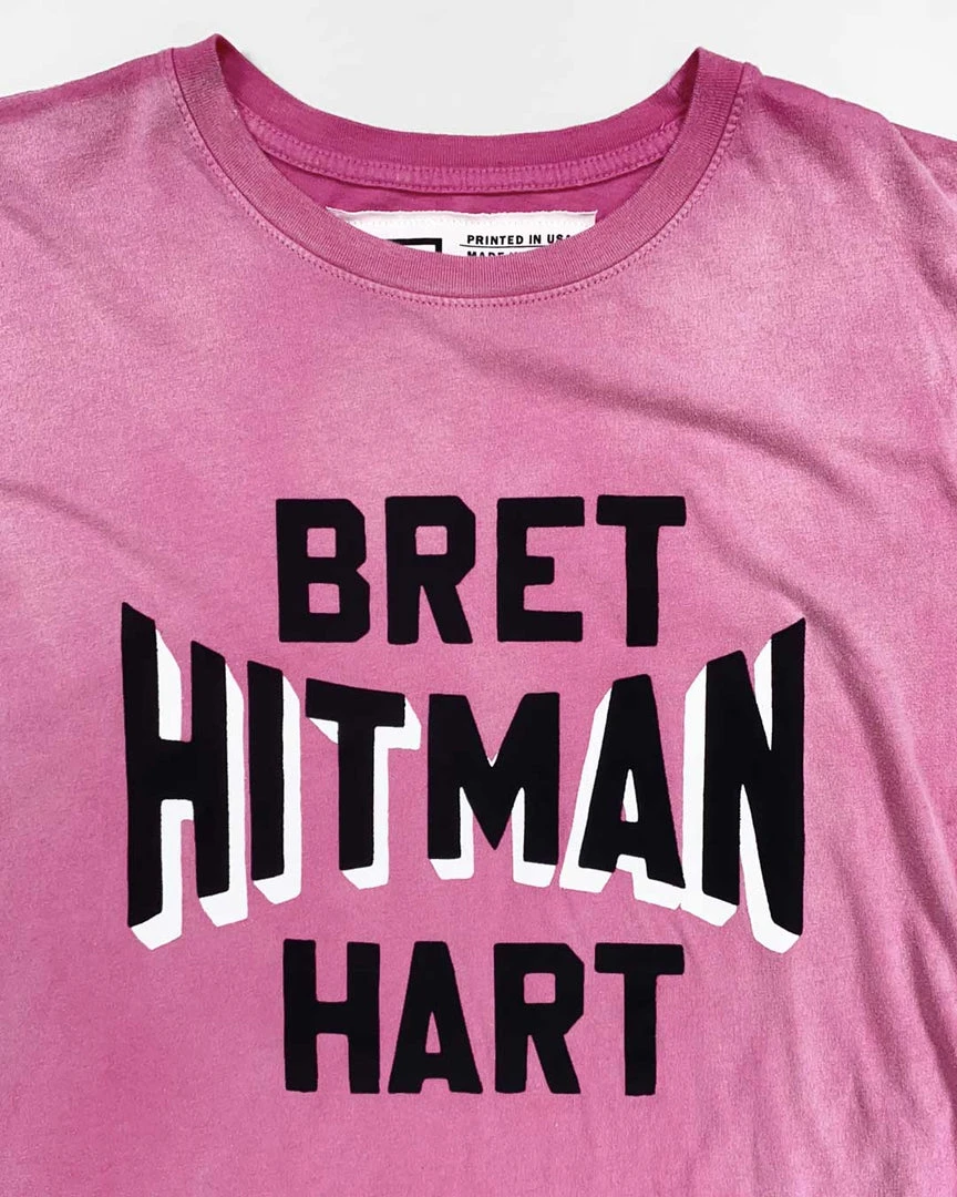 Bret Hart SPORT AND ICON Bret Hitman Hart Pink Tee 11 Bret Hart SPORT AND ICON Bret Hitman Hart Pink Tee