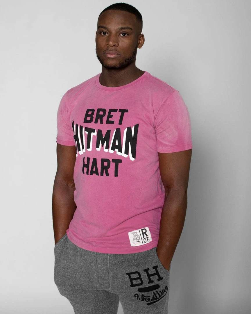 Bret Hart SPORT AND ICON Bret Hitman Hart Pink Tee 3 Bret Hart SPORT AND ICON Bret Hitman Hart Pink Tee