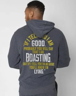 Roots of Fight Sales 20 Bruce Lee Boast Quote Navy Hoody