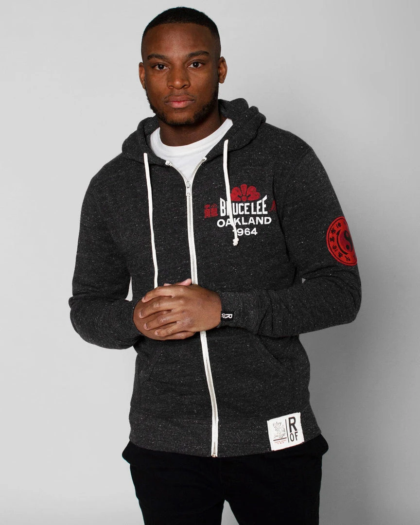 SPORT AND ICON Bruce Lee Oakland 1964 Black FZ Hoody 4 SPORT AND ICON Bruce Lee Oakland 1964 Black FZ Hoody
