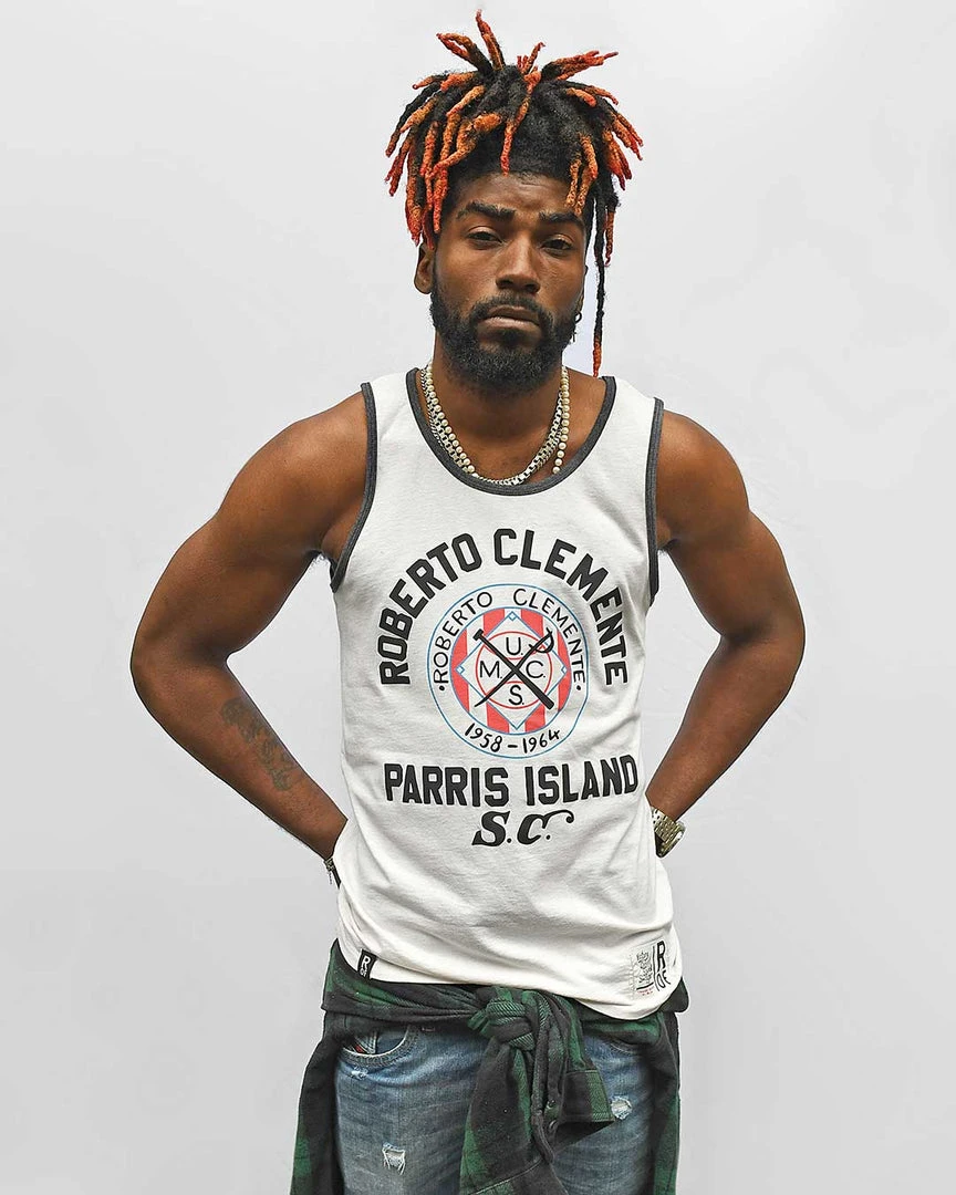 Roberto Clemente Clemente Parris Island Vintage White Tank NEW ARRIVALS 3 Roberto Clemente Clemente Parris Island Vintage White Tank NEW ARRIVALS