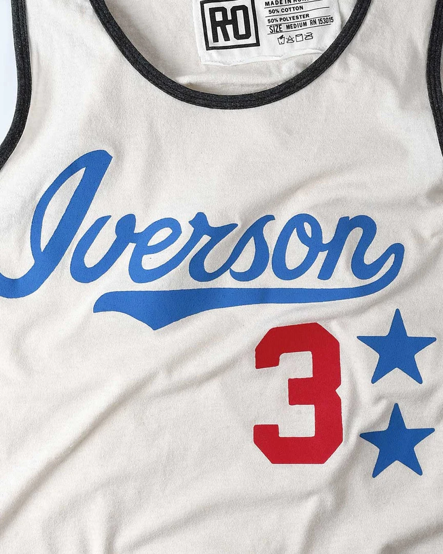Allen Iverson SPORT AND ICON Iverson #3 Vintage White Tank 7 Allen Iverson SPORT AND ICON Iverson #3 Vintage White Tank