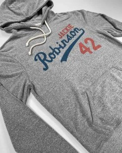 Jackie Robinson #42 Classic Grey PO Hoody SPORT AND ICON 22 Jackie Robinson #42 Classic Grey PO Hoody SPORT AND ICON