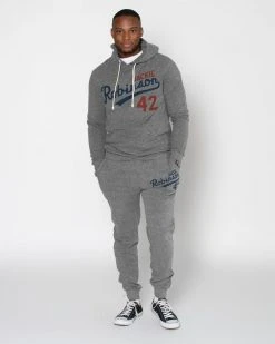Jackie Robinson #42 Classic Grey PO Hoody SPORT AND ICON 17 Jackie Robinson #42 Classic Grey PO Hoody SPORT AND ICON
