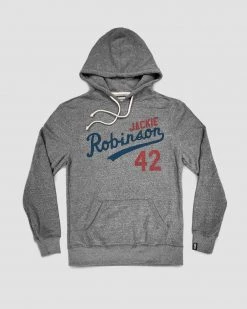 Jackie Robinson #42 Classic Grey PO Hoody SPORT AND ICON 26 Jackie Robinson #42 Classic Grey PO Hoody SPORT AND ICON