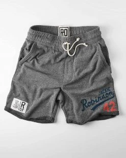 SPORT AND ICON Jackie Robinson #42 Classic Grey Shorts 11 SPORT AND ICON Jackie Robinson #42 Classic Grey Shorts