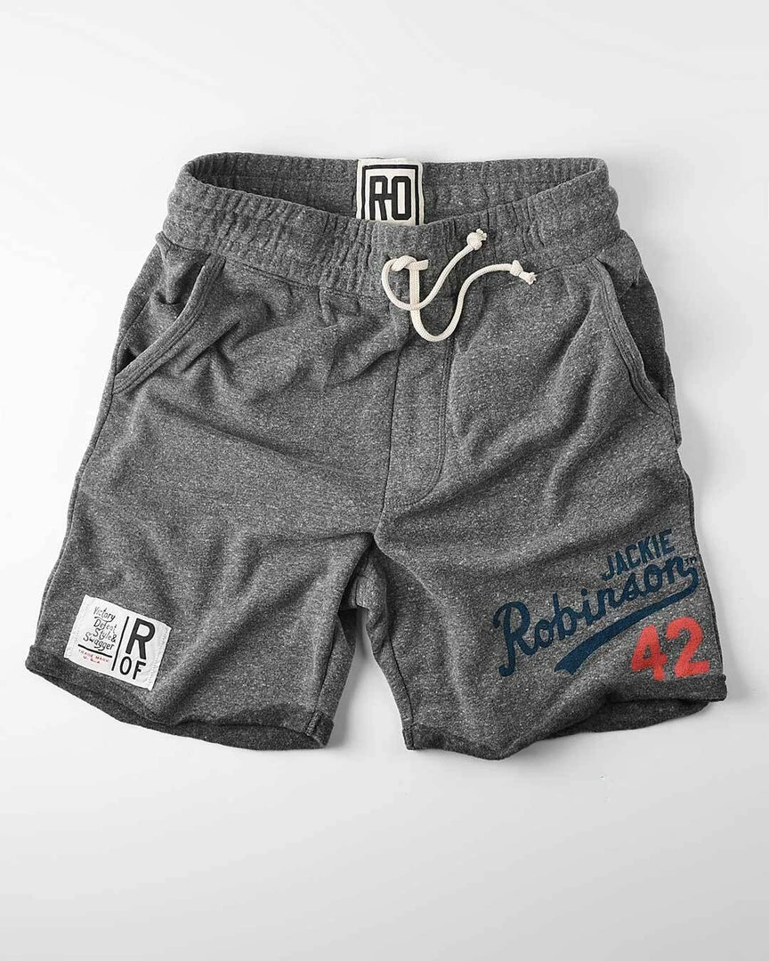 SPORT AND ICON Jackie Robinson #42 Classic Grey Shorts 7 SPORT AND ICON Jackie Robinson #42 Classic Grey Shorts