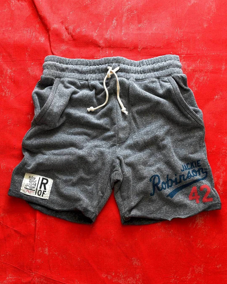 SPORT AND ICON Jackie Robinson #42 Classic Grey Shorts 4 SPORT AND ICON Jackie Robinson #42 Classic Grey Shorts