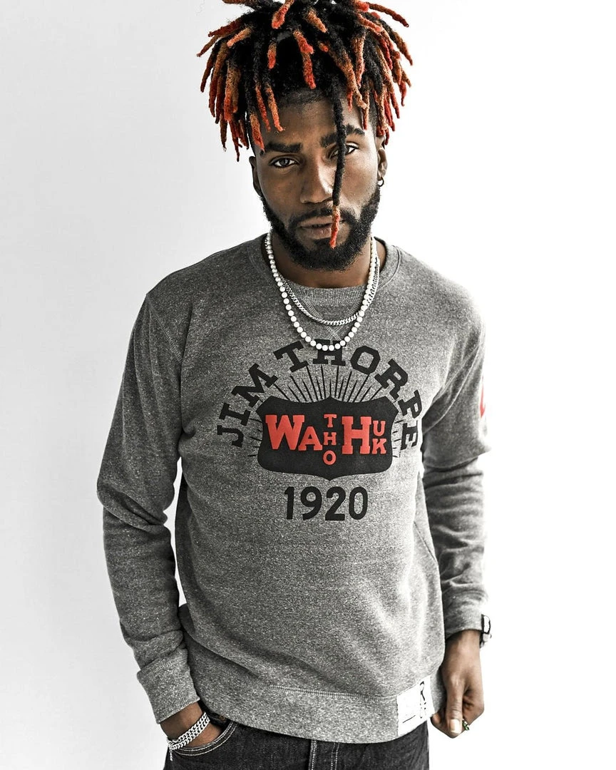 Jim Thorpe 1920 Grey Sweatshirt SPORT AND ICON 3 Jim Thorpe 1920 Grey Sweatshirt SPORT AND ICON