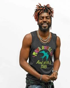 SPORT AND ICON Maya Angelou And Still I Rise Black Tank