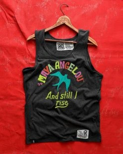 SPORT AND ICON Maya Angelou And Still I Rise Black Tank