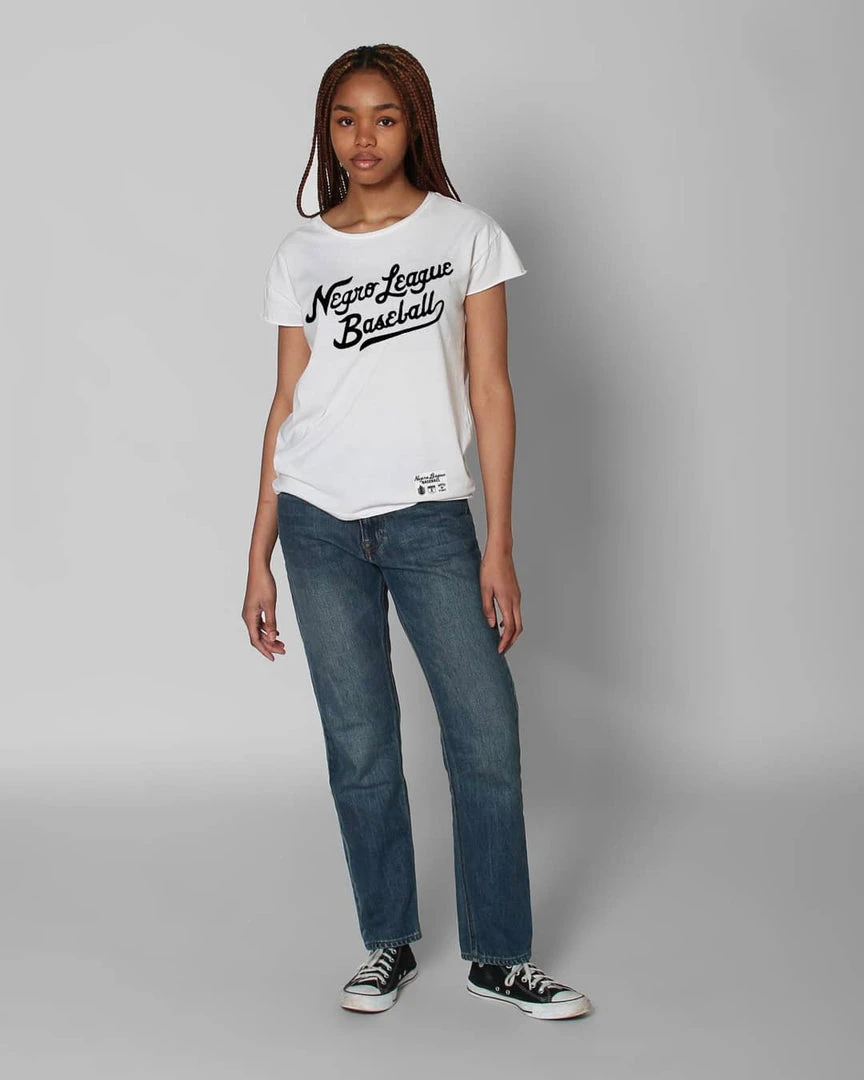 NLB Negro League Baseball Script Women's Tee SPORT AND ICON 7 NLB Negro League Baseball Script Women's Tee SPORT AND ICON