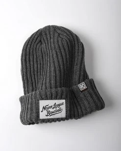 NLB Script Chunky Knit Grey Beanie 17 NLB Script Chunky Knit Grey Beanie