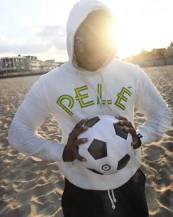 NEW ARRIVALS Pelé Brasil #10 Ivory Pullover Hoody