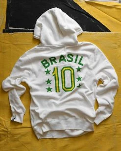 NEW ARRIVALS Pelé Brasil #10 Ivory Pullover Hoody 18 NEW ARRIVALS Pelé Brasil #10 Ivory Pullover Hoody