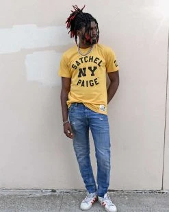 Satchel Paige NY Yellow Tee NEW ARRIVALS